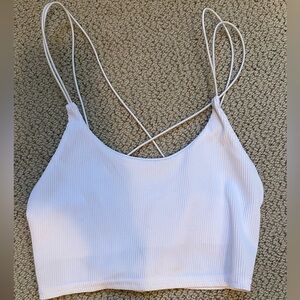Nasty Gal White Backless Crop Tank Top